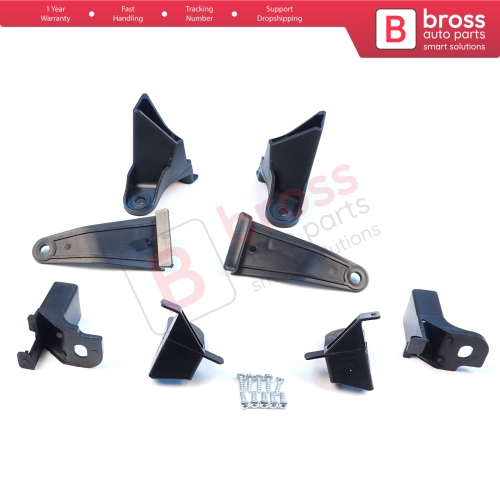 Headlight Holder Mount Repair Bracket Tab Set Left Right Side for Renault Symbol MK3 2013-2017 Pre-Facelift 260607796R 260106223R