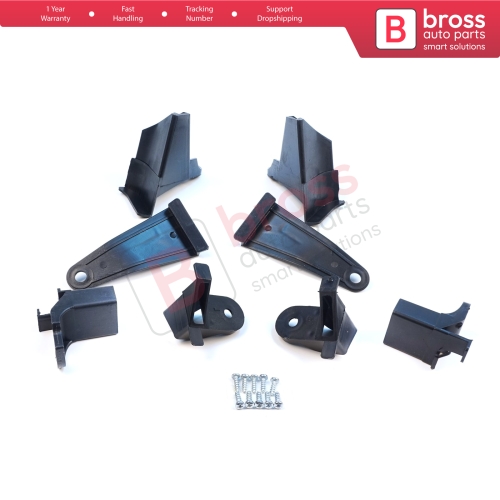 Headlight Holder Mount Repair Bracket Tab Set Left Right Side for Renault Symbol MK3 2013-2017 Pre-Facelift 260607796R 260106223R