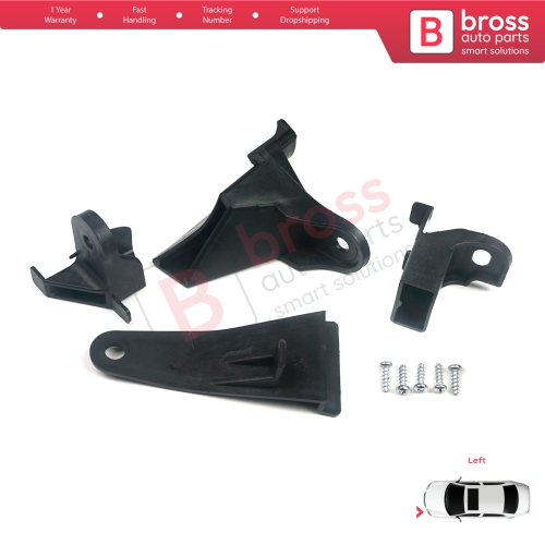Headlight Holder Mount Repair Bracket Tab Set Left Side for Renault Symbol MK3 2013-2017 Pre-Facelift 260607796R