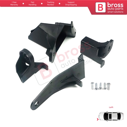 Headlight Holder Mount Repair Bracket Tab Set Left Side for Renault Symbol MK3 2013-2017 Pre-Facelift 260607796R