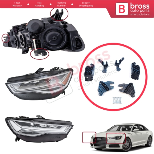 Headlight Holder Mount Repair Bracket Tab Set Left Right Side for Audi A6 C7 4G Avant Sedan A6L Allroad Quattro S6 4G0998121A 4G0998122A