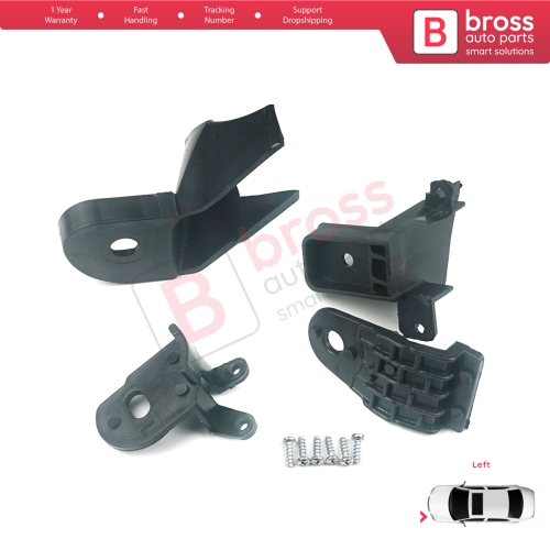 Headlight Holder Mount Repair Bracket Tab Set Left Side for Renault Symbol MK3 Facelift 2017-On 260609154R