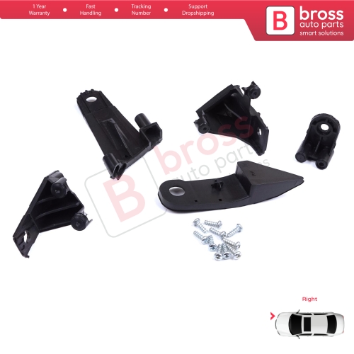 Headlight Holder Mount Repair Bracket Tab Set Right Side for Dacia Renault Duster MK2 HM 2017-2024 260101133R