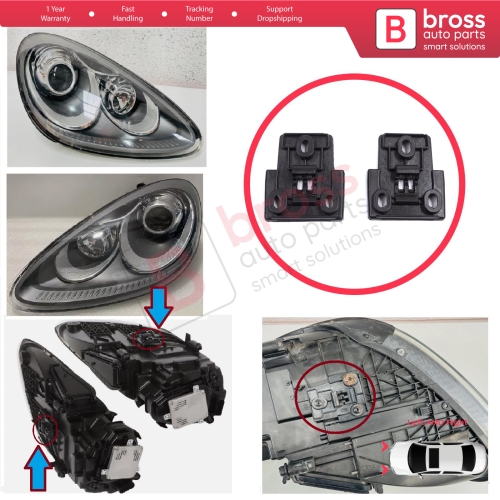 Headlight Holder Repair Bottom Base Locking Bracket Set Left Right for Porsche Cayenne MK2 92A 958 2010-2014 7P5941149
