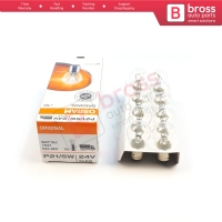 10-Piece Pack OSRAM 7537 21/5 W 24 V BAY15d ORIGINAL Series Bulbs with Metal Base
