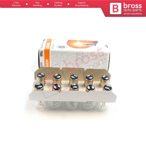 10-Piece Pack OSRAM 7537 21/5 W 24 V BAY15d ORIGINAL Series Bulbs with Metal Base