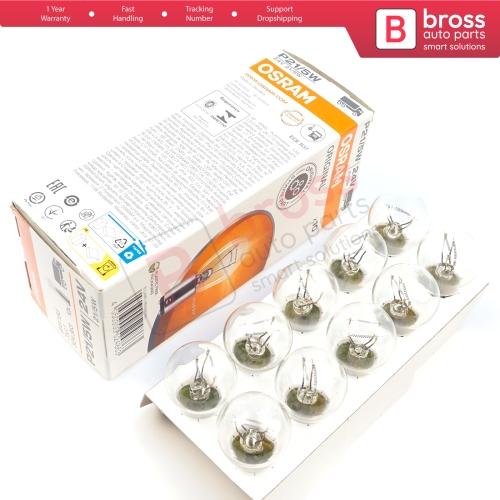 10-Piece Pack OSRAM 7537 21/5 W 24 V BAY15d ORIGINAL Series Bulbs with Metal Base