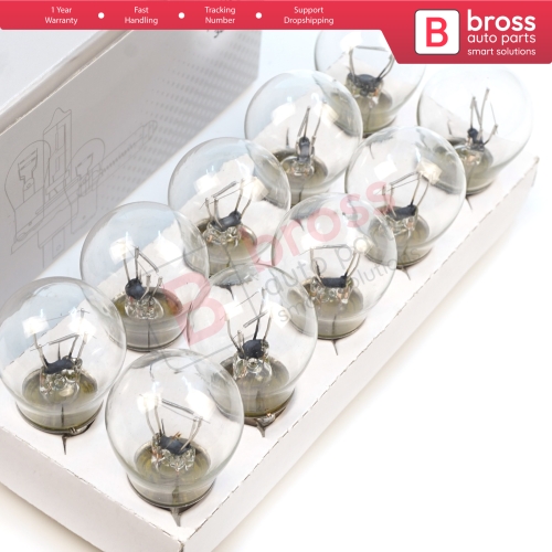 10-Piece Pack BOSCH 1 987 302 814 P21/5 W 12 V BAY15d 380 Basic Series Bulbs with Metal Base