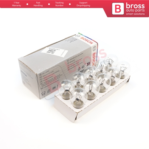 10-Piece Pack BOSCH 1 987 302 867 21/5 W 24 V BAY15d 334 Eco Truck Series Bulbs with Metal Base