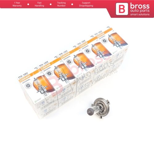 10 Pieces OSRAM ORIGINAL 64193 12V 60/55W H4 P43t Halogen Bulb for Headlight Low-Beam High-Beam Fog Lamp