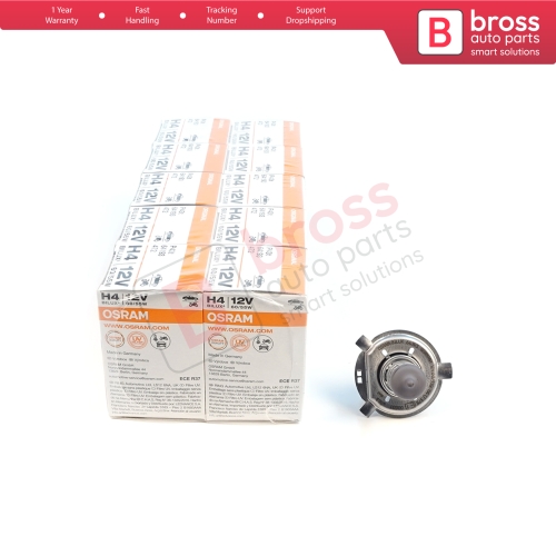 10 Pieces OSRAM ORIGINAL 64193 12V 60/55W H4 P43t Halogen Bulb for Headlight Low-Beam High-Beam Fog Lamp