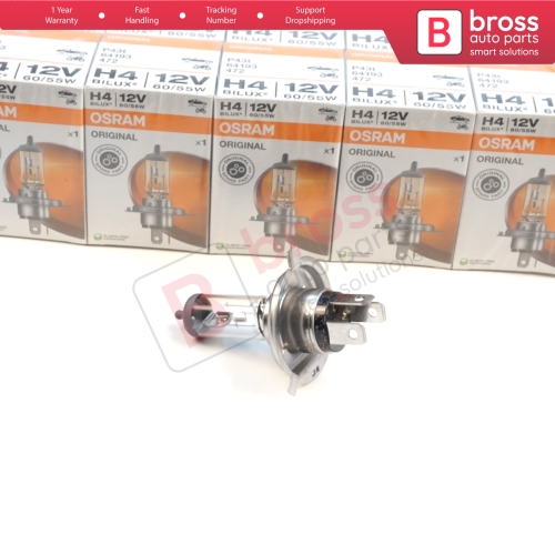 10 Pieces OSRAM ORIGINAL 64193 12V 60/55W H4 P43t Halogen Bulb for Headlight Low-Beam High-Beam Fog Lamp