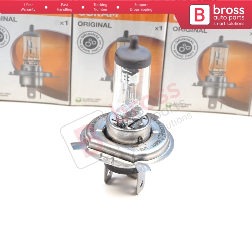 10 Pieces OSRAM ORIGINAL 64193 12V 60/55W H4 P43t Halogen Bulb for Headlight Low-Beam High-Beam Fog Lamp