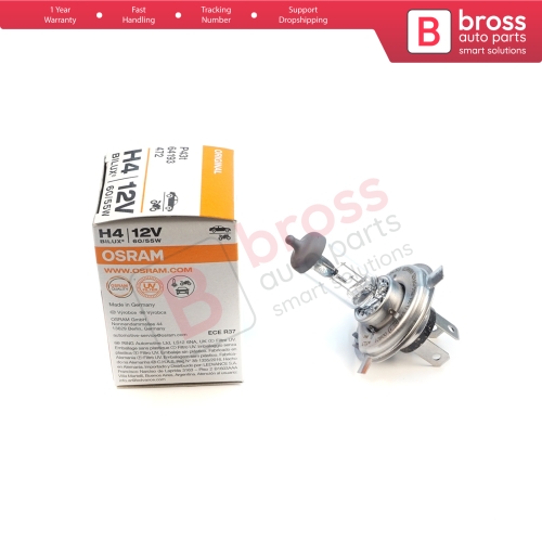 1 Piece OSRAM ORIGINAL 64193 12V 60/55W H4 P43t Halogen Bulb for Headlight Low-Beam High-Beam Fog Lamp
