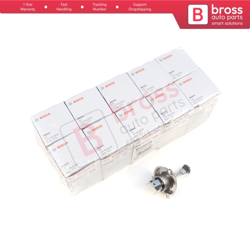 10 Pieces BOSCH BASIC 1 987 302 803 12V 60/55W H4 Halogen Bulb for Headlight Low-Beam High-Beam Fog Lamp