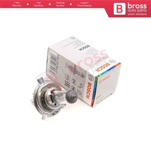 1 Piece BOSCH BASIC 1 987 302 803 12V 60/55W H4 Halogen Bulb for Headlight Low-Beam High-Beam Fog Lamp