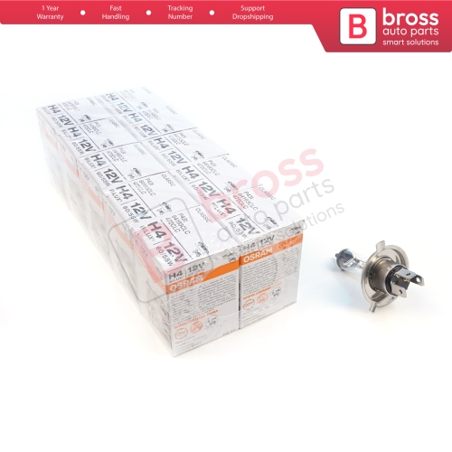 10 Pieces OSRAM CLASSIC 64193CLC 12V 60/55W H4 P43t Halogen Bulb for Headlight Low-Beam High-Beam Fog Lamp