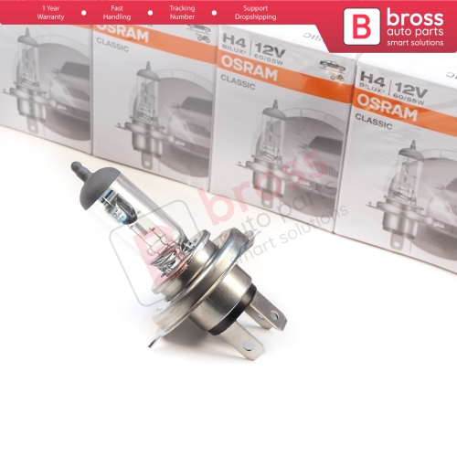 10 Pieces OSRAM CLASSIC 64193CLC 12V 60/55W H4 P43t Halogen Bulb for Headlight Low-Beam High-Beam Fog Lamp