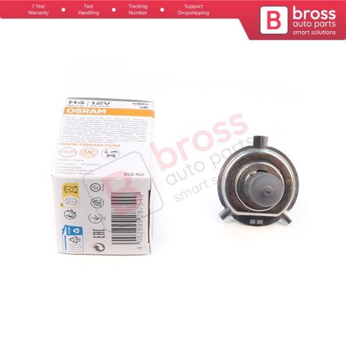 1 Piece OSRAM CLASSIC 64193CLC 12V 60/55W H4 P43t Halogen Bulb for Headlight Low-Beam High-Beam Fog Lamp