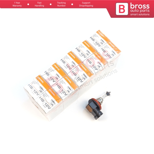 10 Pieces OSRAM ORIGINAL 64212 H8 12V 35W PGJ19-1 Halogen Bulb for Headlight Fog Lamp High Beam Spotlight
