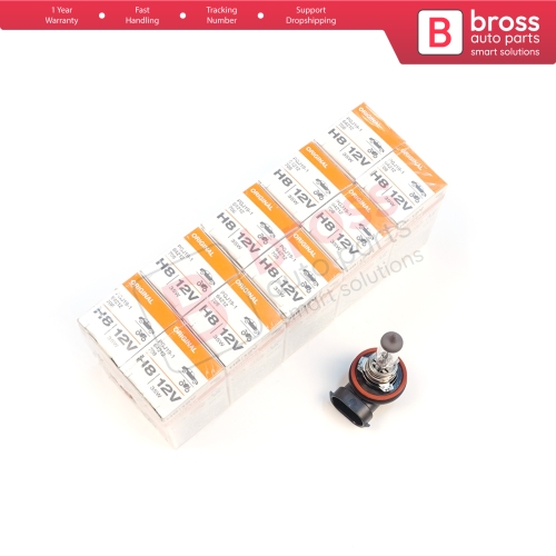 10 Pieces OSRAM ORIGINAL 64212 H8 12V 35W PGJ19-1 Halogen Bulb for Headlight Fog Lamp High Beam Spotlight