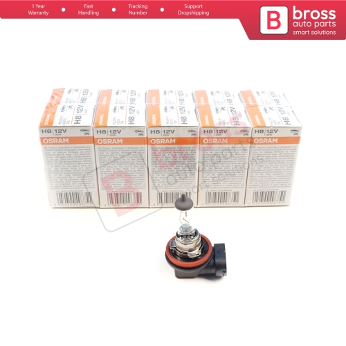 10 Pieces OSRAM ORIGINAL 64212 H8 12V 35W PGJ19-1 Halogen Bulb for Headlight Fog Lamp High Beam Spotlight