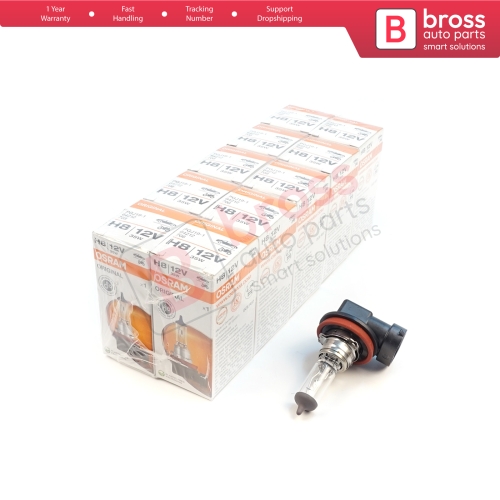 10 Pieces OSRAM ORIGINAL 64212 H8 12V 35W PGJ19-1 Halogen Bulb for Headlight Fog Lamp High Beam Spotlight