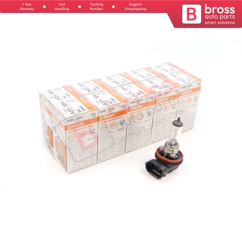 10 Pieces OSRAM ORIGINAL 64212 H8 12V 35W PGJ19-1 Halogen Bulb for Headlight Fog Lamp High Beam Spotlight