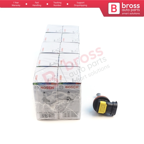 10 Pieces BOSCH BASIC 1 987 302 805 H8 12V 35W PGJ19-1 Halogen Bulb for Headlight Fog Lamp High Beam Spotlight Bulb