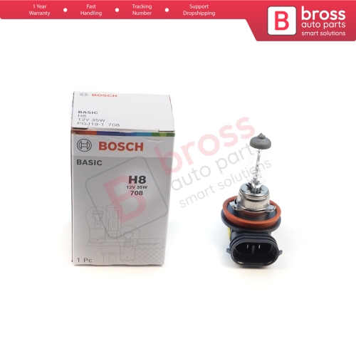 1 Piece BOSCH BASIC 1 987 302 805 H8 12V 35W PGJ19-1 Halogen Bulb for Headlight Fog Lamp High Beam Spotlight Bulb