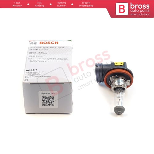 1 Piece BOSCH BASIC 1 987 302 805 H8 12V 35W PGJ19-1 Halogen Bulb for Headlight Fog Lamp High Beam Spotlight Bulb