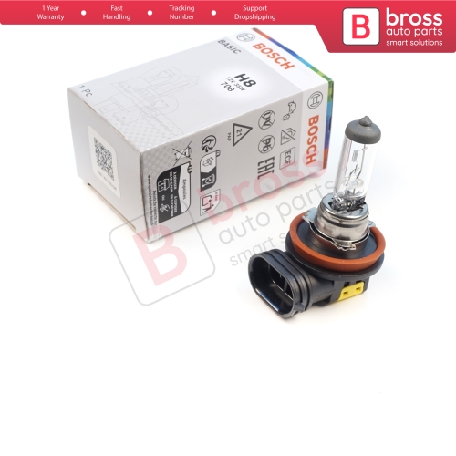 1 Piece BOSCH BASIC 1 987 302 805 H8 12V 35W PGJ19-1 Halogen Bulb for Headlight Fog Lamp High Beam Spotlight Bulb