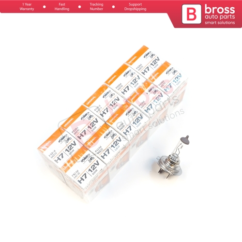 10 Pieces OSRAM ORIGINAL 64210 H7 12V 55W PX26d Halogen Bulb for Headlight Low-Beam High-Beam Fog Lamp