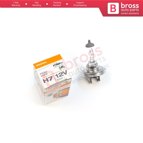 1 Piece OSRAM ORIGINAL 64210 H7 12V 55W PX26d Halogen Bulb for Headlight Low-Beam High-Beam Fog Lamp