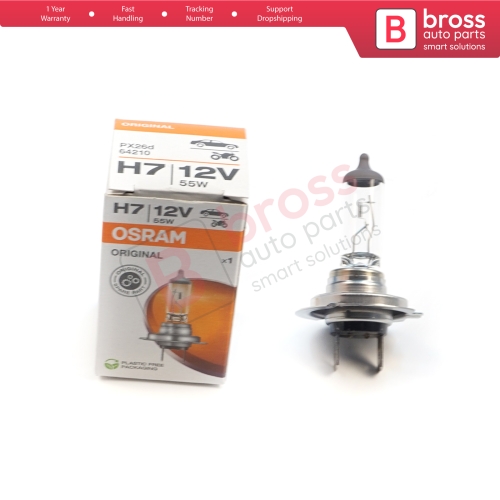 1 Piece OSRAM ORIGINAL 64210 H7 12V 55W PX26d Halogen Bulb for Headlight Low-Beam High-Beam Fog Lamp