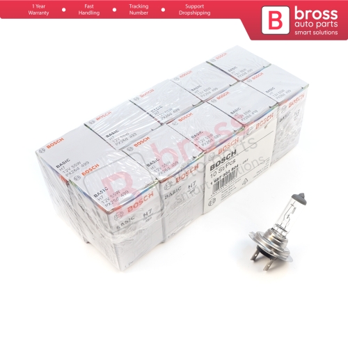 10 Pieces BOSCH BASIC 1 987 302 804 H7 12V 55W PX26d Halogen Bulb for Headlight Low-Beam High-Beam Fog Lamp