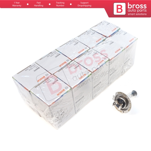 10 Pieces BOSCH BASIC 1 987 302 804 H7 12V 55W PX26d Halogen Bulb for Headlight Low-Beam High-Beam Fog Lamp