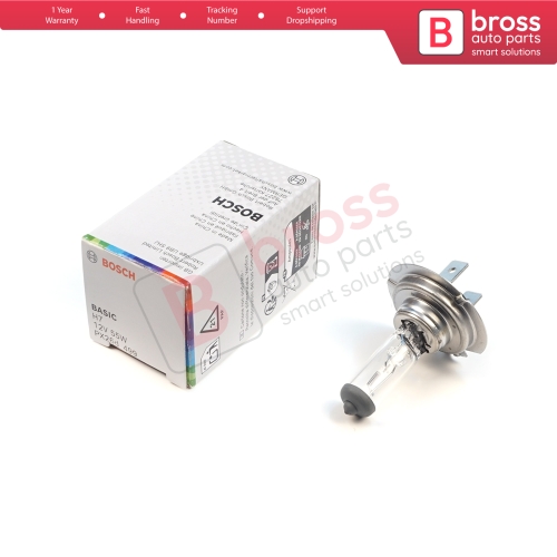1 Piece BOSCH BASIC 1 987 302 804 H7 12V 55W PX26d Halogen Bulb for Headlight Low-Beam High-Beam Fog Lamp