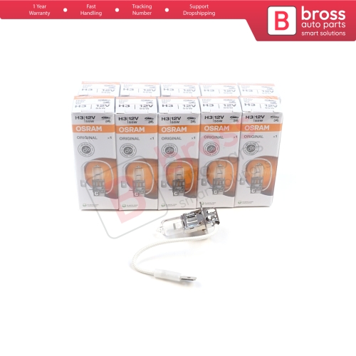 10 Pieces OSRAM ORIGINAL 64151 H3 12V 55W PK22s Halogen Bulb for Fog Trailer Off-Road Headlight Lamp