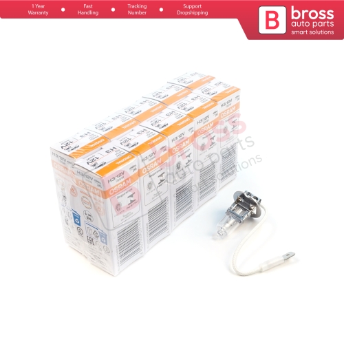 10 Pieces OSRAM ORIGINAL 64151 H3 12V 55W PK22s Halogen Bulb for Fog Trailer Off-Road Headlight Lamp