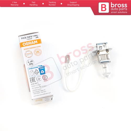 1 Piece OSRAM ORIGINAL 64151 H3 12V 55W PK22s Halogen Bulb for Fog Trailer Off-Road Headlight Lamp