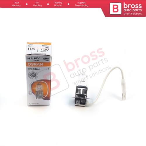 1 Piece OSRAM ORIGINAL 64151 H3 12V 55W PK22s Halogen Bulb for Fog Trailer Off-Road Headlight Lamp