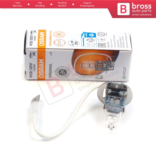 1 Piece OSRAM ORIGINAL 64151 H3 12V 55W PK22s Halogen Bulb for Fog Trailer Off-Road Headlight Lamp