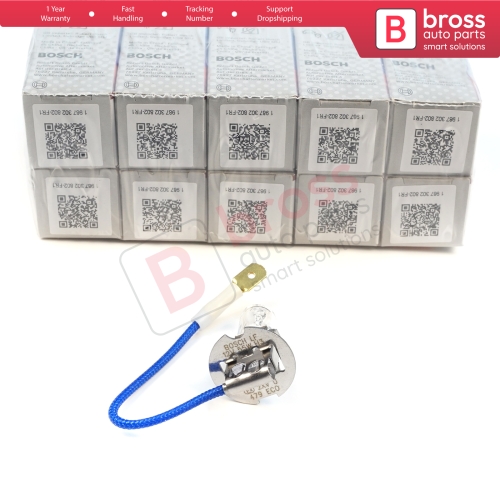 10 Pieces BOSCH ECO 1 987 302 802 H3 12V 55W PK22s H3 Halogen Bulb for Fog Trailer Off-Road Headlight Lamp