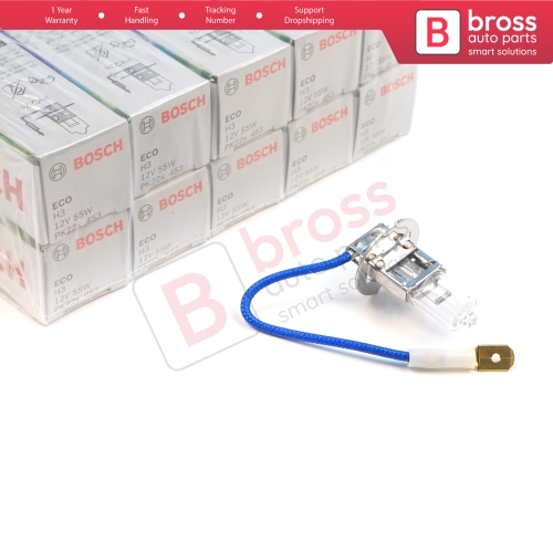 10 Pieces BOSCH ECO 1 987 302 802 H3 12V 55W PK22s H3 Halogen Bulb for Fog Trailer Off-Road Headlight Lamp