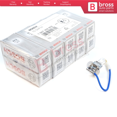 10 Pieces BOSCH ECO 1 987 302 802 H3 12V 55W PK22s H3 Halogen Bulb for Fog Trailer Off-Road Headlight Lamp