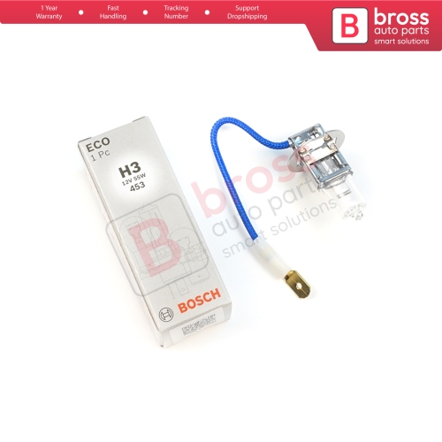 1 Piece BOSCH ECO 1 987 302 802 H3 12V 55W PK22s H3 Halogen Bulb for Fog Trailer Off-Road Headlight Lamp
