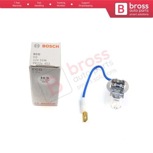 1 Piece BOSCH ECO 1 987 302 802 H3 12V 55W PK22s H3 Halogen Bulb for Fog Trailer Off-Road Headlight Lamp
