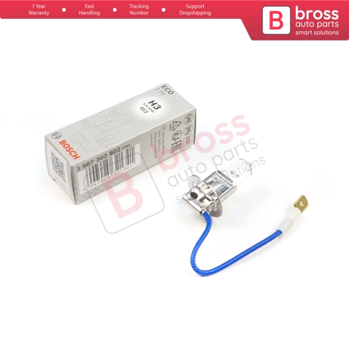 1 Piece BOSCH ECO 1 987 302 802 H3 12V 55W PK22s H3 Halogen Bulb for Fog Trailer Off-Road Headlight Lamp