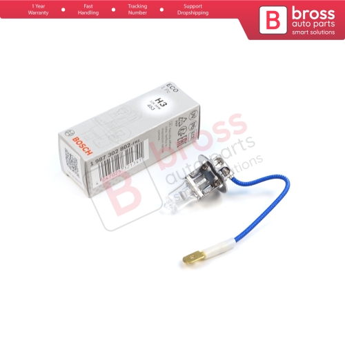 1 Piece BOSCH ECO 1 987 302 802 H3 12V 55W PK22s H3 Halogen Bulb for Fog Trailer Off-Road Headlight Lamp